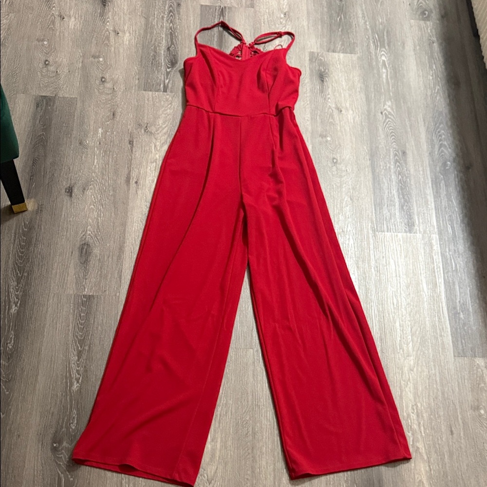 Elegant Red Women's Jumpsuit